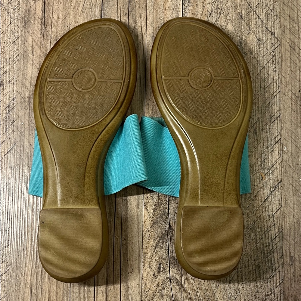 Italian Shoemakers Turquoise and Brown Sandals size 7M - Picture 3 of 6
